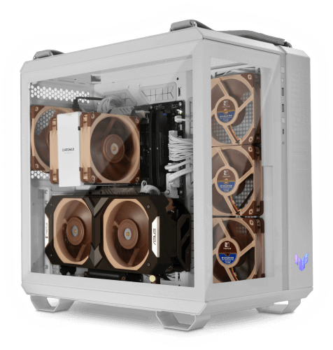 The Ultimate Gamer shown in the white version of the GT502 chassis